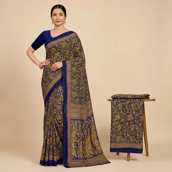 Unstitched_Blue_Designer_Soft_Crepe_Unstiched_Saree_With_Golden_Floral_Print_(Saree-5_M,_Blouse-_0.8_M)