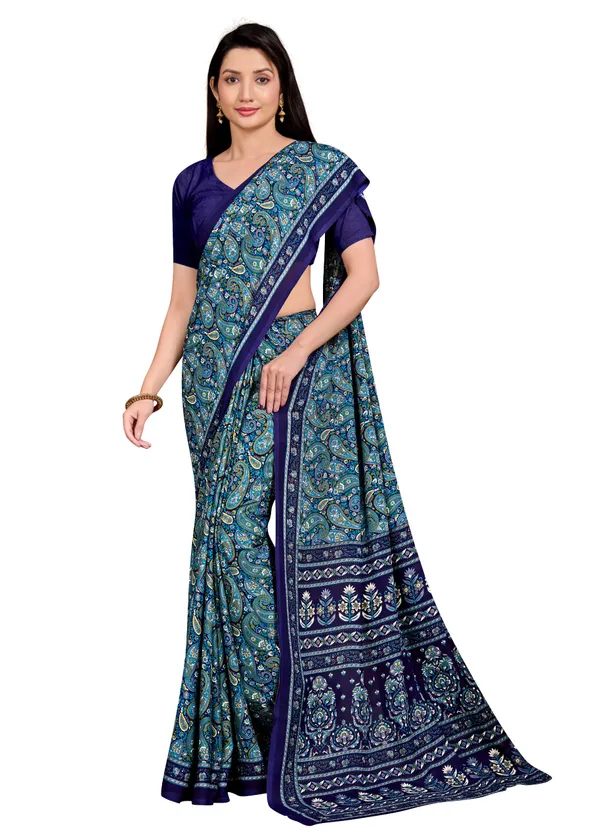 Unstitched_Blue_Ethnic_Printed_Soft_Crepe_Unstiched_Saree_With_Border_(Saree-5_M,_Blouse-_0.8_M)