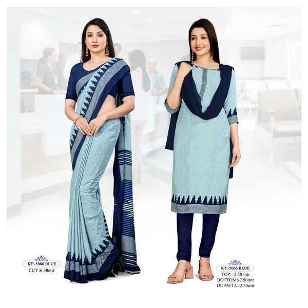 Unstitched_Blue_Navy_Blue_Crepe__Ethnic_Set_And_Salwar_Suit_Combo