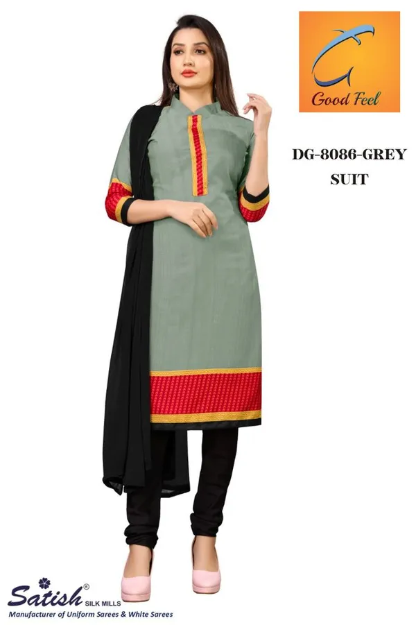 Grey_And_Black_Crepe_Unstiched_Suit_With_Red_And_Black_Border