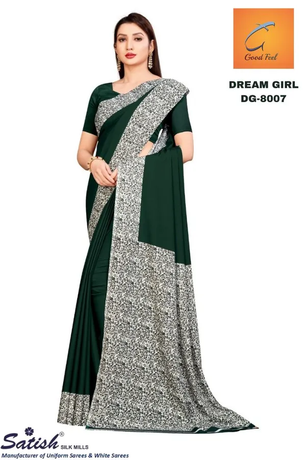 Unstitched_Green_And_White_Designer_Crepe_Unstiched_Saree_With_Sequin_Border_(Saree-5_M,_Blouse-_0.8_M)