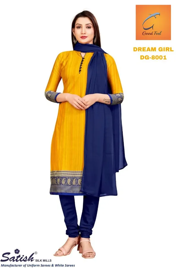 Yellow_And_Blue_Crepe_Unstiched_Suit_Set
