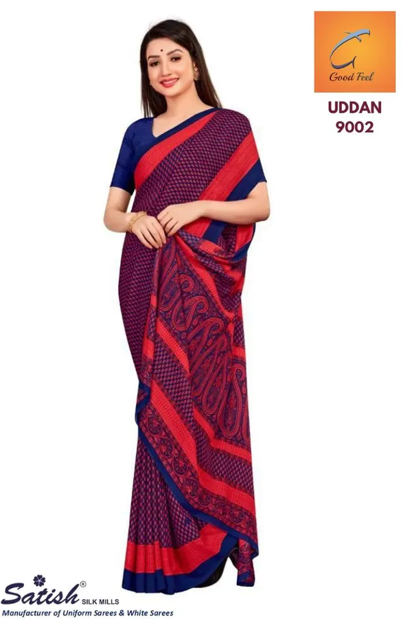 Red_And_Blue_Uddan_Printed_Soft_Crepe_Unstiched__Saree