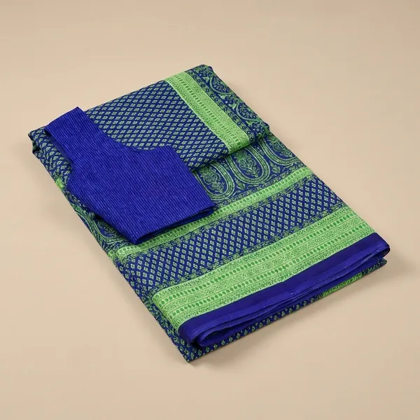 Unstitched_Blue_Printed_Chiffon_Crepe_Unstiched_Saree_With_Border_(Saree-5_M,_Blouse-_0.8_M)
