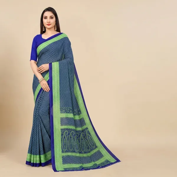 Unstitched_Blue_Printed_Chiffon_Crepe_Unstiched_Saree_With_Border_(Saree-5_M,_Blouse-_0.8_M)