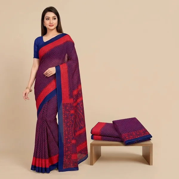 Red_And_Blue_Uddan_Printed_Soft_Crepe_Unstiched__Saree