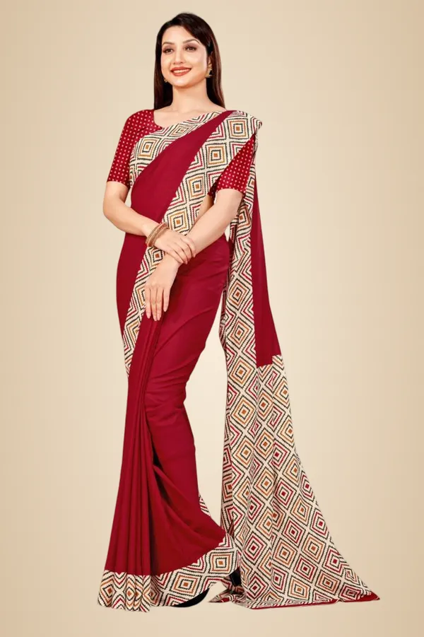Unstitched_Maroon_Chiffon_Crepe_Unstiched_Saree_With_Geometric_Border_(Saree-5_M,_Blouse-_0.8_M)