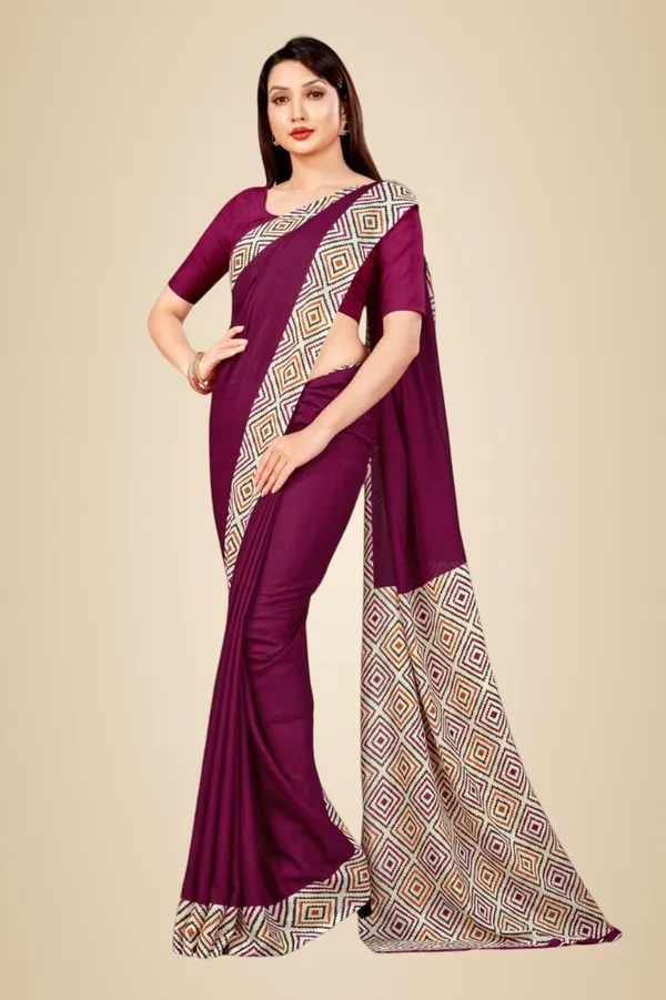 Unstitched_Wine_Chiffon_Crepe_Unstiched_Saree_With_Geometric_Border_(Saree-5_M,_Blouse-_0.8_M)