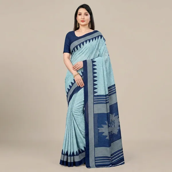 Unstitched_Blue_Chiffon_Crepe_Unstiched_Saree_With_Navy_Blue_Border_(Saree-5_M,_Blouse-_0.8_M)