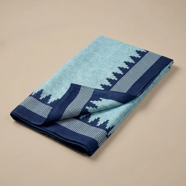 Unstitched_Blue_Chiffon_Crepe_Unstiched_Saree_With_Navy_Blue_Border_(Saree-5_M,_Blouse-_0.8_M)