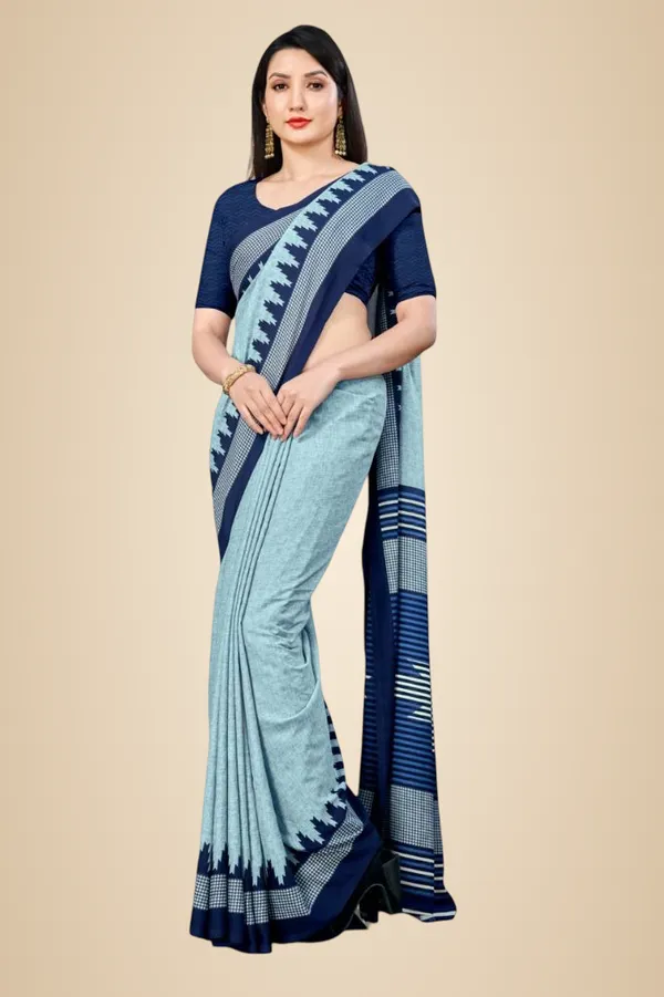 Unstitched_Blue_Chiffon_Crepe_Unstiched_Saree_With_Navy_Blue_Border_(Saree-5_M,_Blouse-_0.8_M)