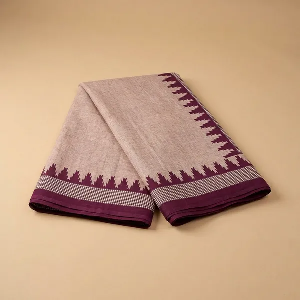 Wine_Saree_Chiffon_Crepe_Unstiched_Printed_Saree_With_Contrast_Border