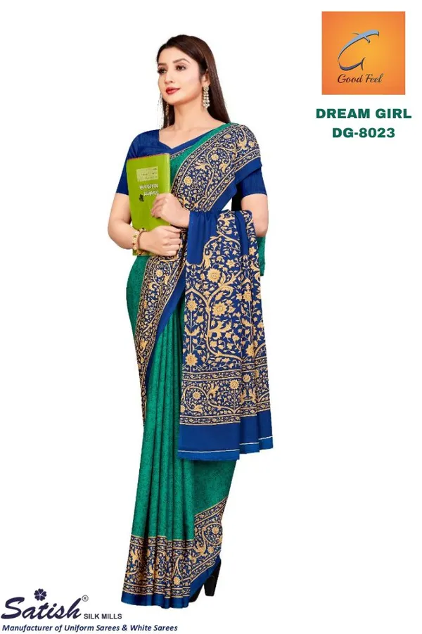 Unstitched_Teal_Green_And_Blue_Crepe_Unstiched_Saree_With_Gold_Embroidery_(Saree-5_M,_Blouse-_0.8_M)