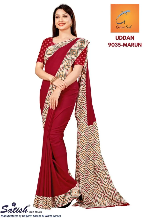 Unstitched_Maroon_Chiffon_Crepe_Unstiched_Saree_With_Geometric_Border_(Saree-5_M,_Blouse-_0.8_M)