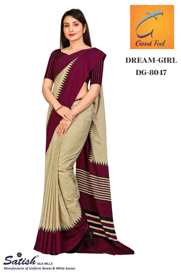 Unstitched_Beige_And_Wine_Crepe_Unstiched_Saree_With_Pleated_Design_(Saree-5_M,_Blouse-_0.8_M)