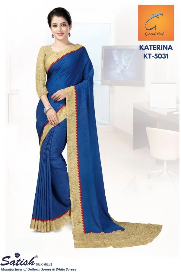 Unstitched_Blue_Soft_Crepe_Unstiched_Saree_With_Golden_Border_(Saree-5_M,_Blouse-_0.8_M)