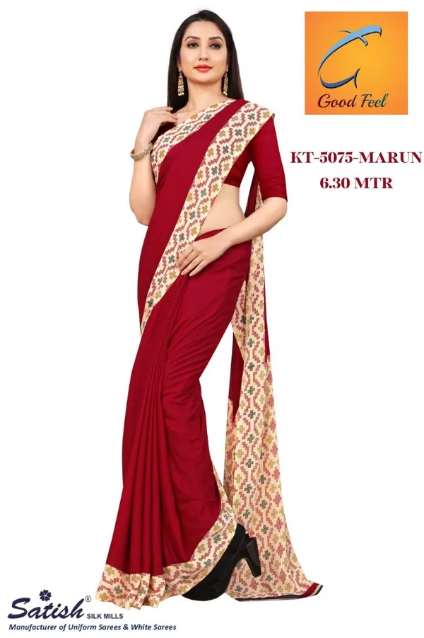 Unstitched_Maroon_Soft_Crepe_Unstiched_Saree_With_Printed_Border_(Saree-5_M,_Blouse-_0.8_M)