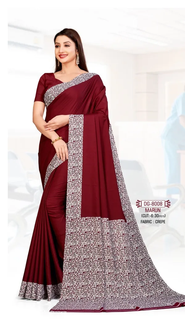 Unstitched_Maroon_Ethnic_Crepe_Unstiched_Saree_With_Floral_Border_And_Matching_Dupatta_Suit_Set_(Saree-5_M,_Blouse-_0.8_M)