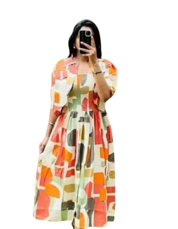 Women_S_Cotton_A_Line_Midi_Dress_With_Shrug_Printed_Knee_Length_Dress_One_Piece_With_Jacket