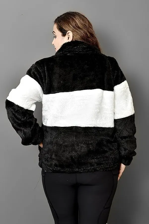 Qadri_Fashion_Women_S_Fleece_Winter_Contrast_Jacket_Wool_Zip_Up_Soft_Fluffy_Cold_Weather_Outerwear_Black
