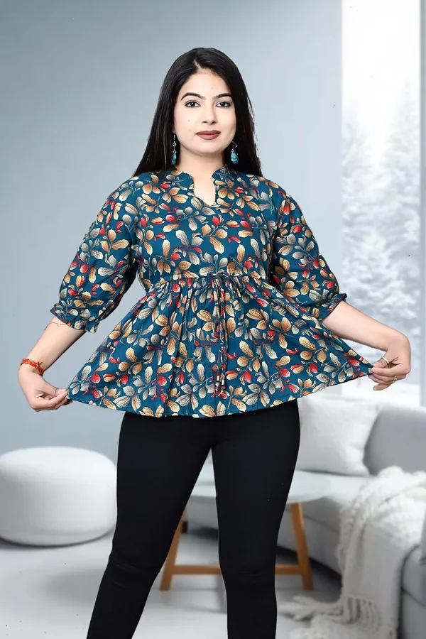 Poly_Rayon_Printed_Alia_Cut_Peplum_Top_Fabric_Cotton_Top_For_Office_Women_S_Tunics_Short_Kurti_Women_Regular_Fit