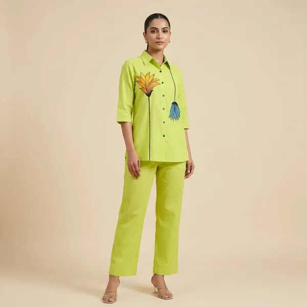 Women_S_Shirt_And_Pant_Co_Ords_Set_Casual_Wear_N_Alpha_M_Yellow
