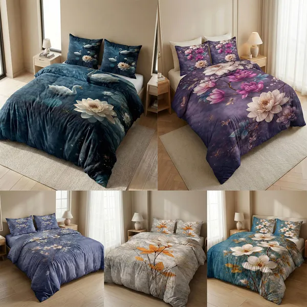 5_Piece_King_Size_Bedsheet_Combo_Pack_–_100%_Pure_Cotton_&_Premium_Glace_Cotton_Blend_Bedsheets_with_2_Pillow_Covers_Each
