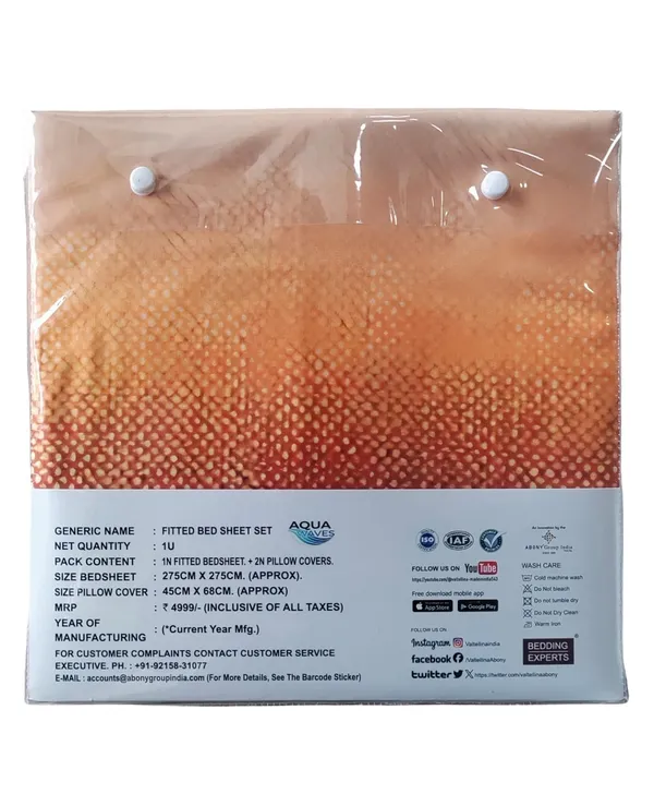 Orange_Premium_Cotton_King_Size_Bed_Sheet_With_Pillow_Cover