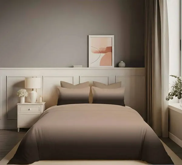 Brown_King_Size_Elastic_Fitted_Bedsheet_Set_With_Pillow_Covers