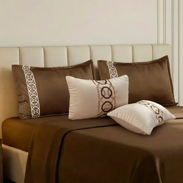 Brown_Marigold_Bedding_5_Pcs_Set_King_Size