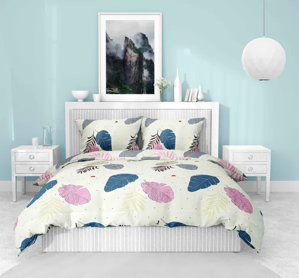 White_Pink_Wholesaleindia_Premium_Cotton_Double_Bedsheet_Set_With_Elegant_Design_(1_Bedsheet_+_2_Pillow_Covers)