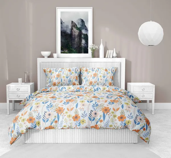 White_Orange_Wholesaleindia_Premium_Cotton_Double_Bedsheet_Set_With_Elegant_Design_(1_Bedsheet_+_2_Pillow_Covers)