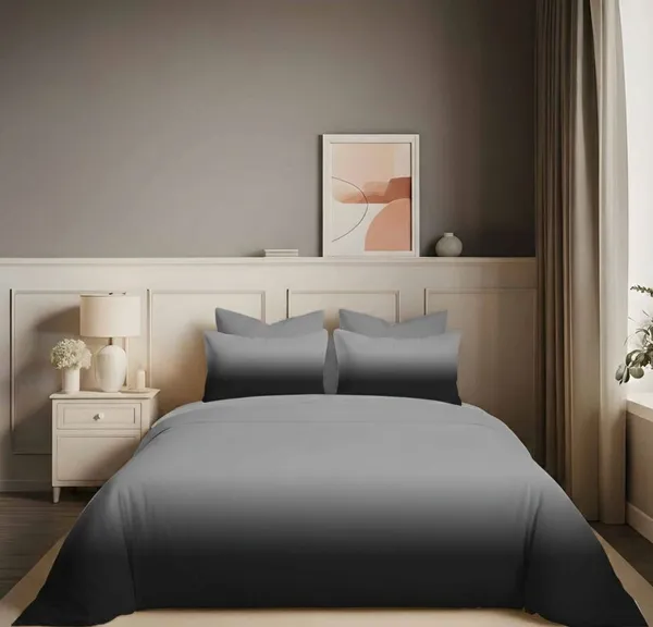 Grey_And_Black_King_Size_Elastic_Fitted_Bedsheet_Set_With_Pillow_Covers