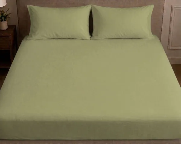 Light_Green_Premium_Cotton_Double_Bed_Bedsheet_With_Pillow_Cover