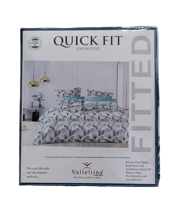 White_Blue_Premium_Cotton_Double_Bed_Bed_Sheet_With_Pillow_Cover