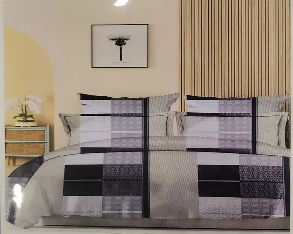 White_Grey_Premium_Cotton_Double_Bed_Bed_Sheet_With_Pillow_Cover