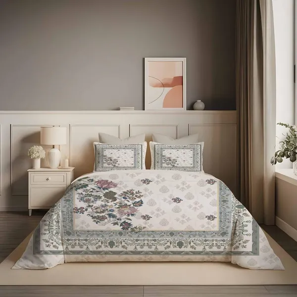 Multicolour_Premium_Cotton_King_Size_Bed_Sheet_With_Pillow_Cover