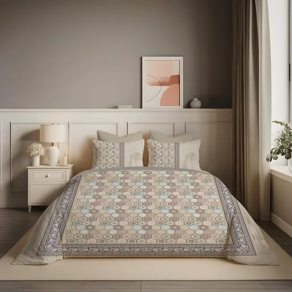 Multicolour_Premium_Cotton_King_Size_Bed_Sheet_With_Pillow_Cover