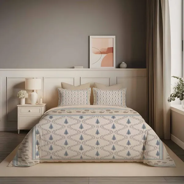 Multicolour_Premium_Cotton_King_Size_Bed_Sheet_With_Pillow_Cover