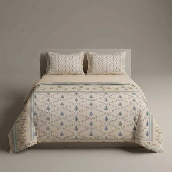 Multicolour_Premium_Cotton_King_Size_Bed_Sheet_With_Pillow_Cover