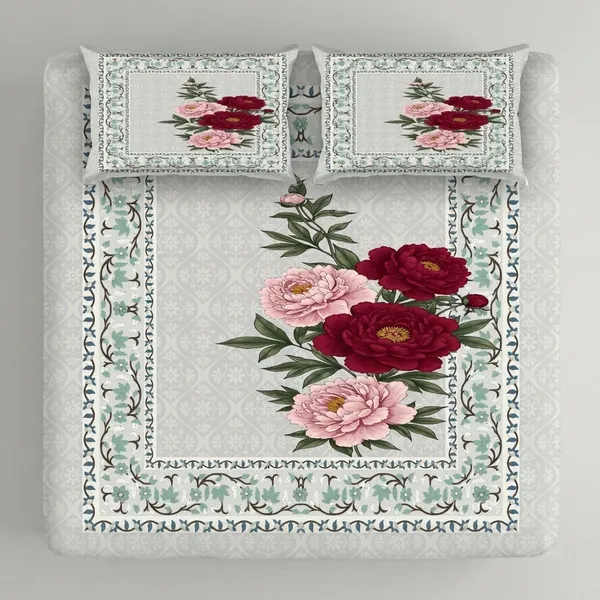 Multicolour_Premium_Cotton_King_Size_Bed_Sheet_With_Pillow_Cover