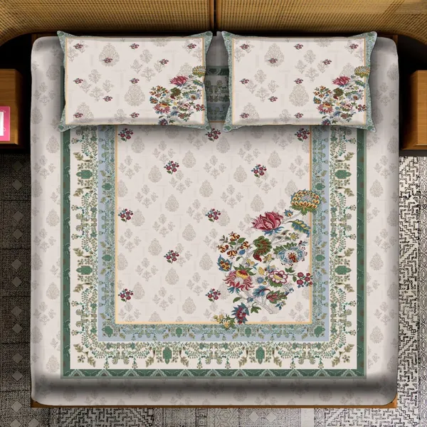Multicolour_Premium_Cotton_King_Size_Bed_Sheet_With_Pillow_Cover