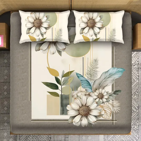 Multicolour_Premium_Cotton_King_Size_Bed_Sheet_With_Pillow_Cover