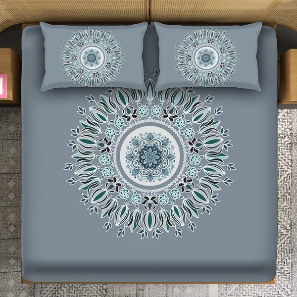 Multicolour_Premium_Cotton_King_Size_Bed_Sheet_With_Pillow_Cover