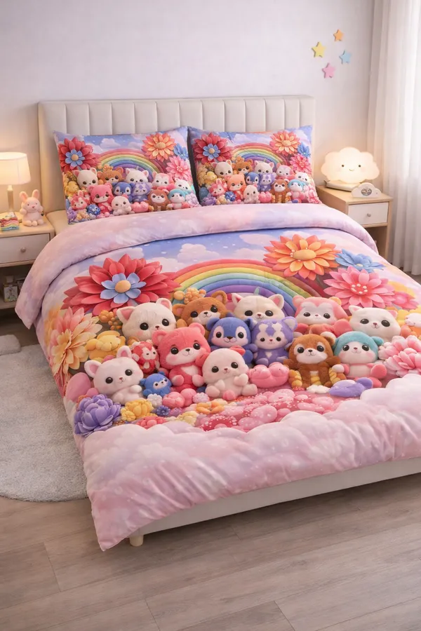 Multicolour_Premium_Cotton_King_Size_Bed_Sheet_With_Pillow_Cover