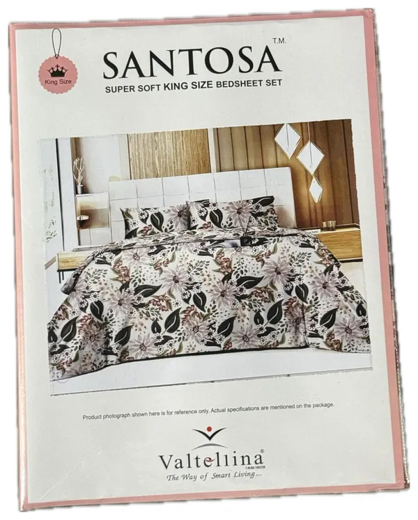 White_Black_Santosa_Bedding_3_Pcs_Set_–_King_Size
