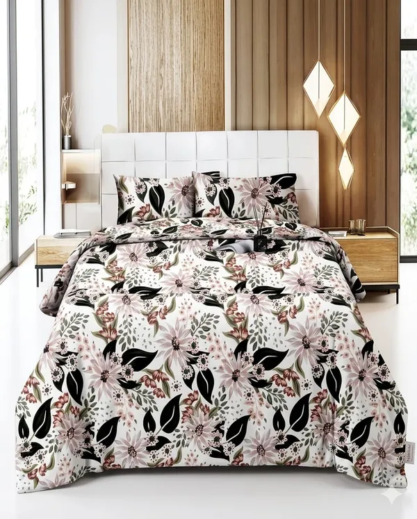 White_Black_Santosa_Bedding_3_Pcs_Set_–_King_Size