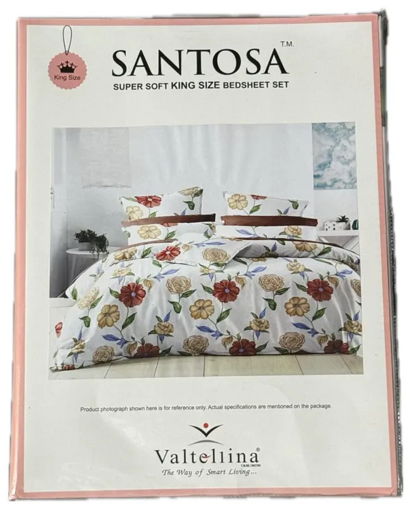 White_Red_Santosa_Bedding_3_Pcs_Set_–_King_Size