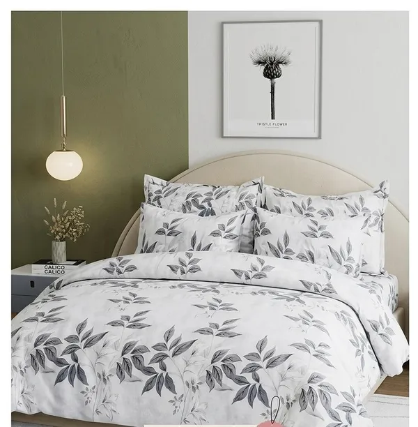 White_Grey_Santosa_Bedding_3_Pcs_Set_–_King_Size