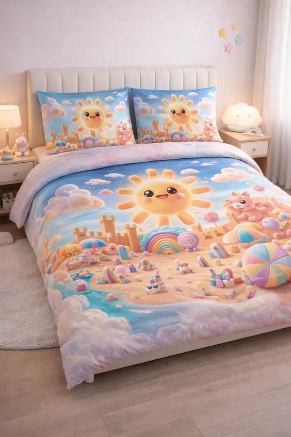 Multicolour__Premium_Cotton_King_Size_Bed_Sheet_With_Pillow_Cover